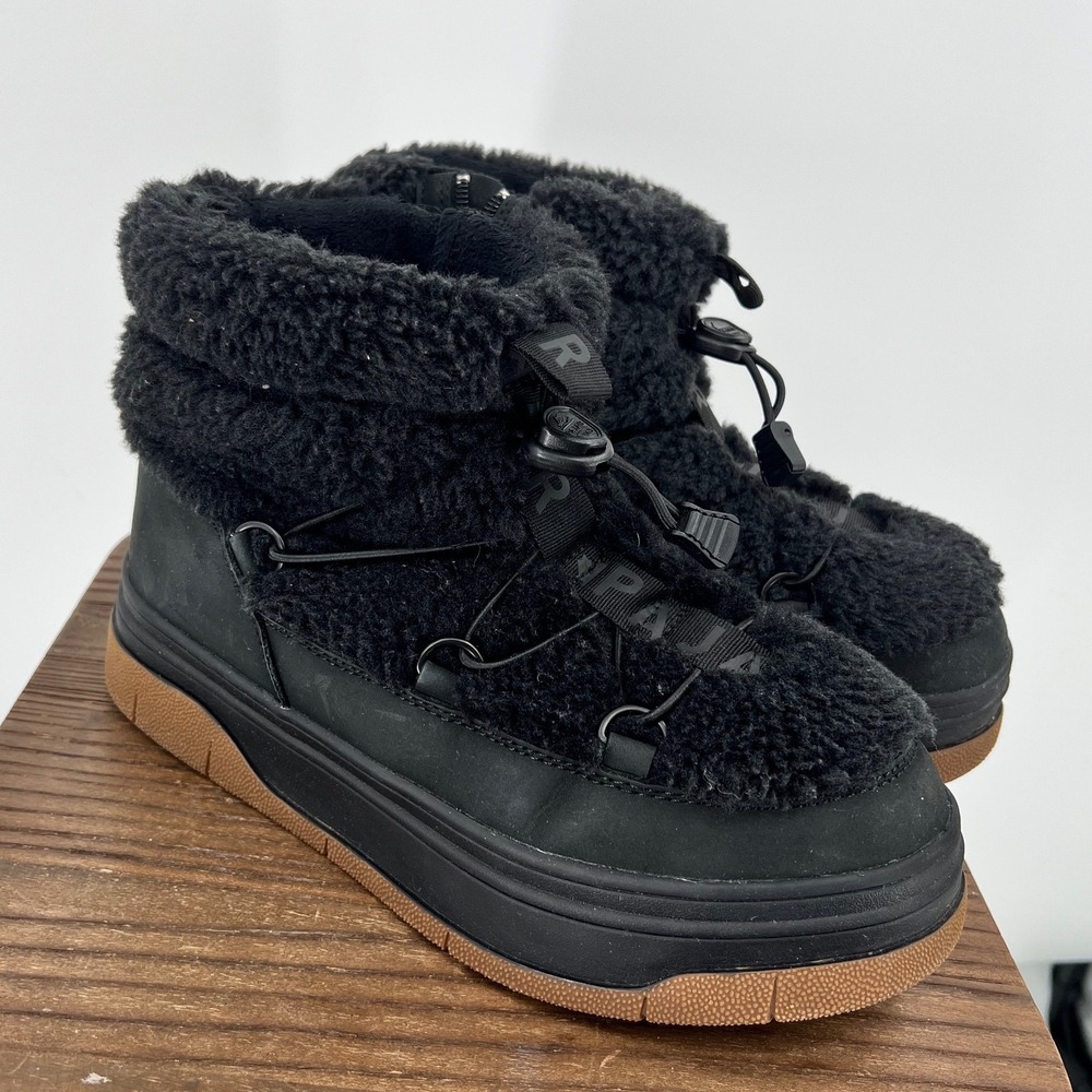Pajar Canada Janie 2.0 Black Faux Fur Waterproof Winter Boots Womens 8.5 EU 39